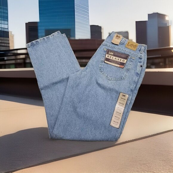 Lee Other - ✅Lee Jeans Mens 36X36 Blue Light Wash Denim Relaxed Fit Tapered Leg Pants Cotton